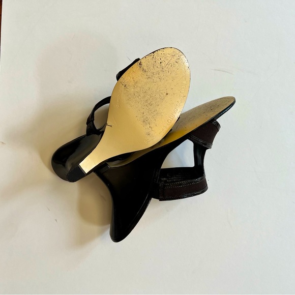 FRANCO SARTO Viper Dark Brown, Wedge Heel Slide Sandal, With 3 Inch Heel. - Picture 6 of 6